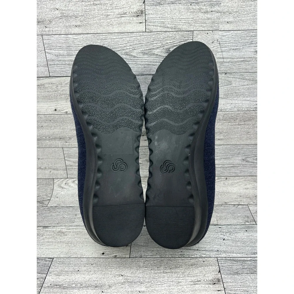 Clarks Cloudsteppers Women Sz 8M‎ Navy Blue Denim Wedge Pumps Cushion Soft Shoes